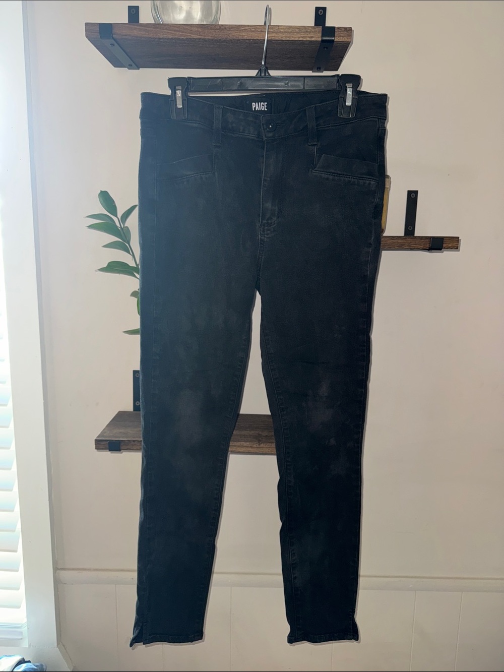PAIGE Washed Black Slim Stretch Jeans Size 30